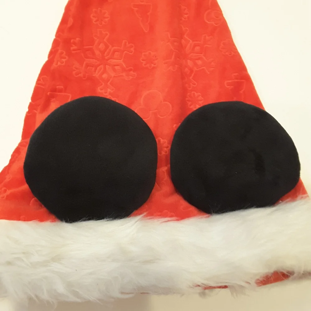 Disney Christmas Holiday Hat Mickey Mouse Santa Hat, with Mickey ears, One Size